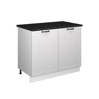 Vicco Mueble Bajo Para Fregadero Fame-line, Blanco Casa De Campo/blanco, 100 Cm, Et Antracita, Vicco