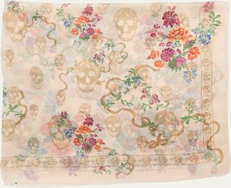 Alexander McQueen Floral Skull Silk Scarf