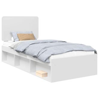 vidaXL Struttura Del Letto Bianco 90 X 190 Cm Pino Massello Vidaxl