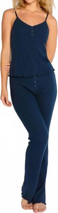 PJ Salvage Reloved Rib Pajama Set In Navy