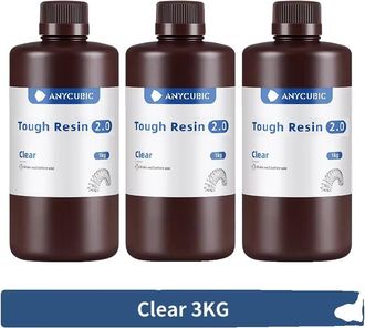 OEM Resina Para Impresoras 3d De Origen Vegetal, Lavable Con Agua, Durable 2.0 Transparente, 3 Kg