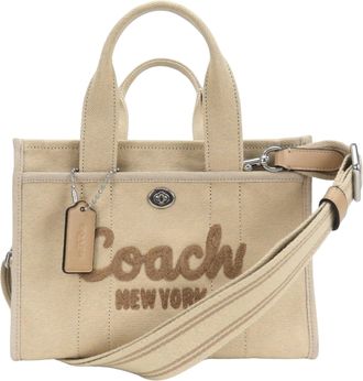 Coach Beige Canvas Leather Tote Bag (Pre-Owned)