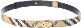 Burberry Cotswoods Check Canvas & Leather Belt