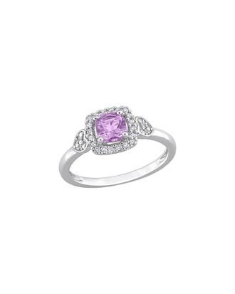 Rina Limor Silver 0.76 ct. tw. Diamond & Amethyst Halo Ring