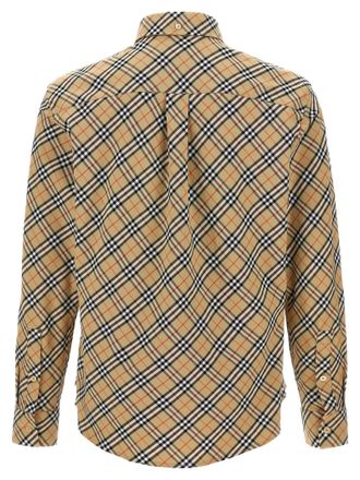 Burberry Check Print Shirt - Beige
