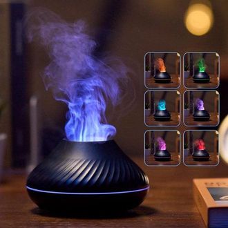 No Brand Difusor De Aromas Con Efecto De Llama (130 Ml), Difusor De Aromas Con 7 Colores Y L&aacute;mpara De Llama Simulada, Se Puede A&ntilde;adir Aceite Esencial Para Arom