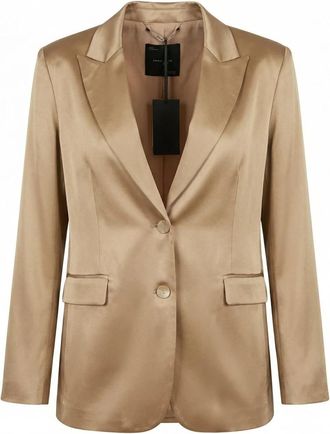Emma & Gaia Giacca Blazer - Dames - Blazers - Beige - 2XL - Leer - Jassen