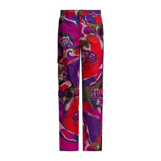 Pucci Orchidee Print Cargo Broek - Dames - Straight fit broeken - Veelkleurig - S - Broeken