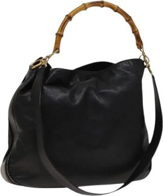 Gucci Pre-owned Leather gucci-bags - Dames - Vintage Handtas - Zwart - ONE Size - Leer - Vintage