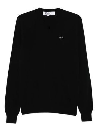 Comme Des Garçons logo-patch sweater - unisex - Wool - M - Black