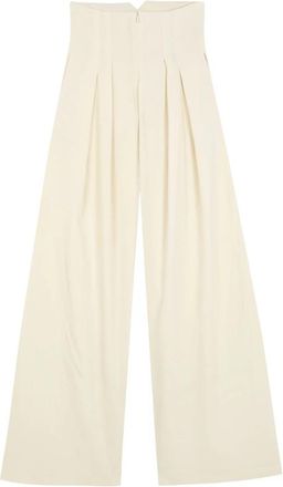 Cortana Soto Wide Broeken - Dames - Wijde Broeken - Beige - 2XS - Linnen - Broeken