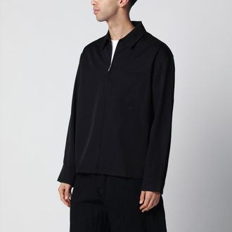 Jacquemus Mecano zip-up shirt in black wool