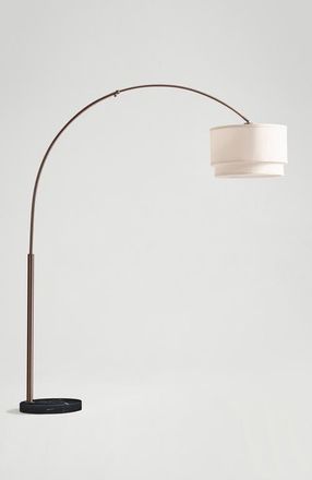 Brightech Mason 81 LED Arc Floor Lamp with Heavy-Weighted Marble Base in Metallic Bronze at Nordstrom