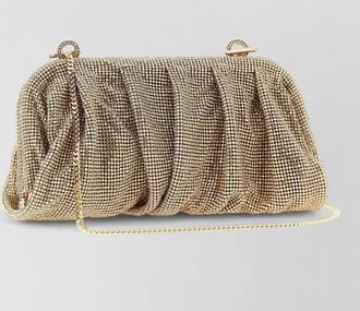 Benedetta Bruzziches rhinestone mesh draped clutch bag