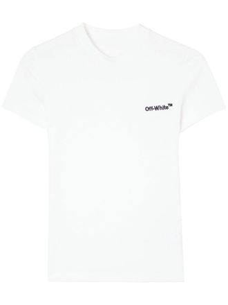 Off-white Helvetica logo-print T-shirt - women - Cotton - 38