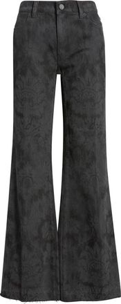 Kobi Halperin Zane Damask High Waist Bootcut Jeans in Black Multi at Nordstrom, Size 30