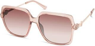 Guess 56mm Square Gradient Sunglasses in Shiny Pink /Gradient Bordeaux at Nordstrom Rack