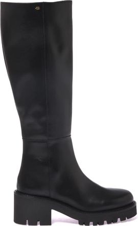 Baldinini High Boot - Dames - Hoge Laarzen - Zwart - 37 1/2 EU - Leer - Schoenen