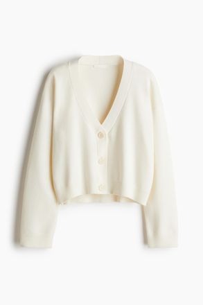 H&M Feinstrick-Cardigan - Cremefarben