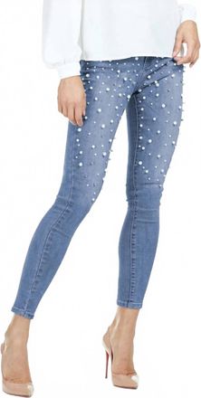 Frank Lyman Design Pearl High Waisted 5 Pocket Jeans In Mid Wash