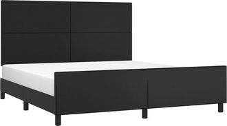vidaXL Estructura De Cama Sin Colch&oacute;n Cuero Sint&eacute;tico Negro 160x200 Cm Vidaxl