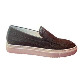 Doucal's Loafers, male, Brown, Size: 10 1/2 US Penny Intreccio Vero Manila