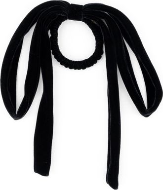 Alexandre de Paris Isild Velvet Ribbon Hair Tie in Black at Nordstrom