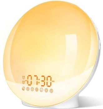 OEM L&aacute;mpara De Mesilla Led Con 20 Niveles De Brillo, Simulador De Amanecer Y Atardecer, 2 Alarmas, 7 Sonidos Naturales, Funci&oacute;n De Siesta, Luz Nocturna Pa
