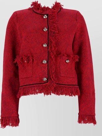 Self Portrait two-tone single-breasted blazer