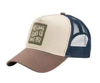 Mustang Trucker Cap MUSTANG, Damen, weiss (braun, sanftes wei&szlig;), Materialmix, mehrfarbig, Caps Trucker Cap, Netzeinsatz, Gr&ouml;sse individuell verstellbar