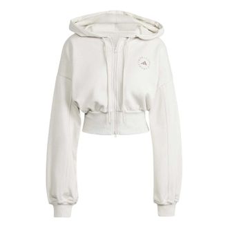 adidas By Stella Mccartney Cropped Zip Hoodie Asia Sizing Chalk Pearl IT8268