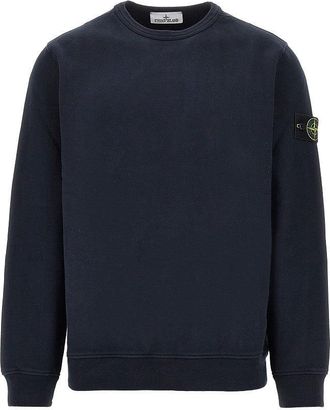 Stone Island Crewneck cotton sweatshirt with Logo Badge Man XXL