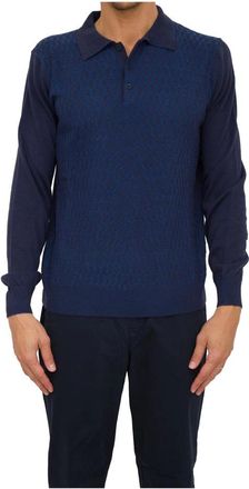 Corneliani Klassieke Polo Shirt voor Mannen - Heren - Polos - Blauw - L - Wol - Tops