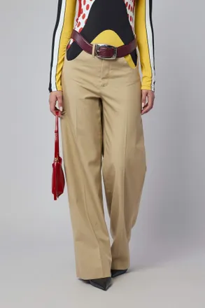 Jean Paul Gaultier Chino Trousers With Open Front Curves And Belt
