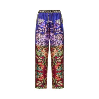 Pierre-Louis Mascia Aloe 10959 Broek - Dames - Broeken - Veelkleurig - Maat: XL Zijde