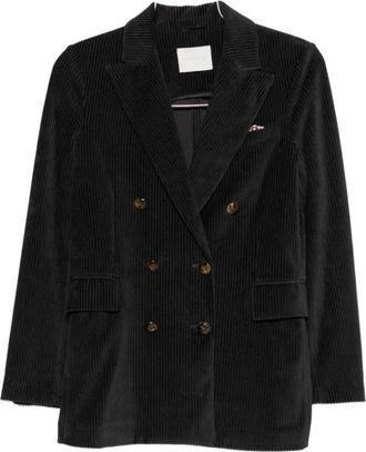 Circolo 1901 Katoenen Double-Breasted Jas - Dames - Blazers - Zwart - XS - Katoen - Jassen
