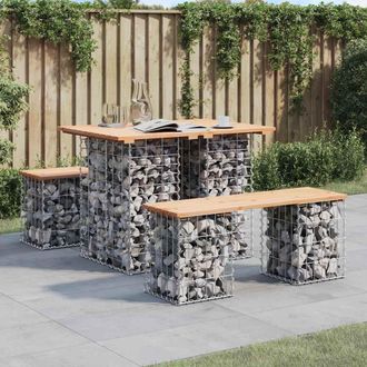 vidaXL Vidaxl - Banco De Jard&iacute;n Dise&ntilde;o Gaviones Madera Maciza Pino 100x70x72 Cm