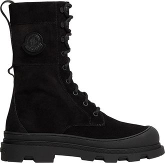 Moncler Moncler Vera High Suede Lace-up Boots, Women, Black, Size: 38,5
