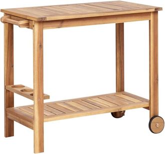 Beliani Beliani - Carrello porta bevande da giardino su ruote in legno dacacia certificato 47 x 90 x 74 cm Sassari ii
