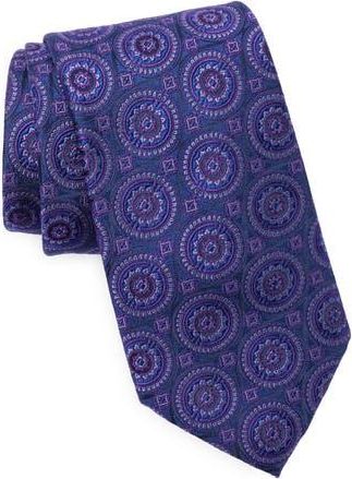 Ted Baker Grand Medallion Silk Blend Tie in Purple at Nordstrom Rack