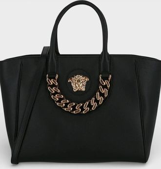 Versace Womens La Medusa Medium Tote Bag Black