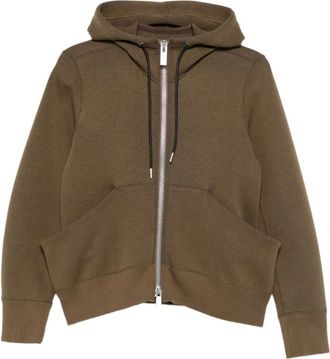 sacai Hoodie met rits - Groen