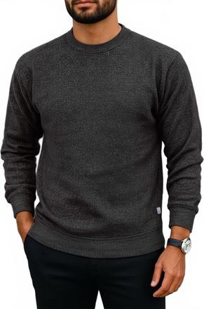 Kinetix Half Moon Crewneck Sweater In Heather Black