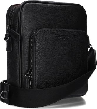 Gianni Chiarini Tassen, Heren, Zwart, ONE Size, Wol, Zwarte reportertas Florence BSU