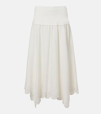 SIMKHAI Haven linen-blend midi skirt
