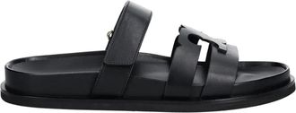 Tory Burch Ines Sport Slide - Dames - Sandalen - Zwart - 37 EU - Leer - Schoenen