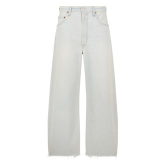 A Gold E Loose-fit Jeans, female, Blue, Size: W28 Low Curve Fray Jean