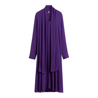 Toteme Rounded Neckline Dress - female - Tot&ecirc;Me - Midi Dresses - Purple - M - Dresses