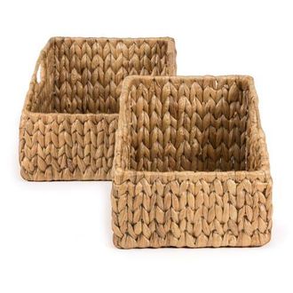 Happimess Havanah Southwestern Handwoven Hyacinth Slanted Pantry Baskets with Handles, in Natural at Nordstrom