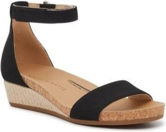 Kelly & Katie Womens Kelly & Katie Neriah Sandals Black Ankle Strap Wedge Heel GAL1501